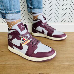 ❤️Nike Air Jordan 1 Mid Sky J Mauve Sz 7 Women's Shoes Sneakers White BQ6472-050